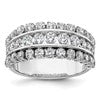 14K White Gold Lab Grown Diamond VS/SI+ G+ Triple Band