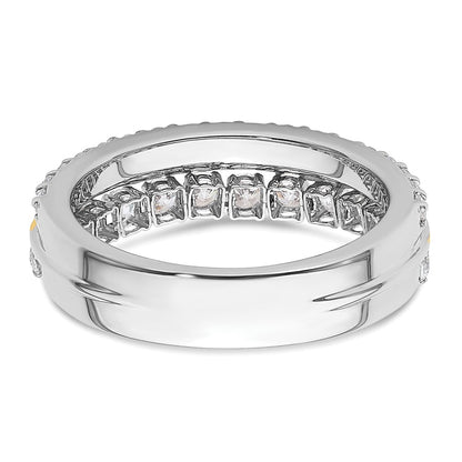 14k Two-tone 7/8 carat Lab Grown Diamond VS/SI+ G+ Complete Double Row Fashion Band