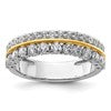 14k Two-tone 7/8 carat Lab Grown Diamond VS/SI+ G+ Complete Double Row Fashion Band