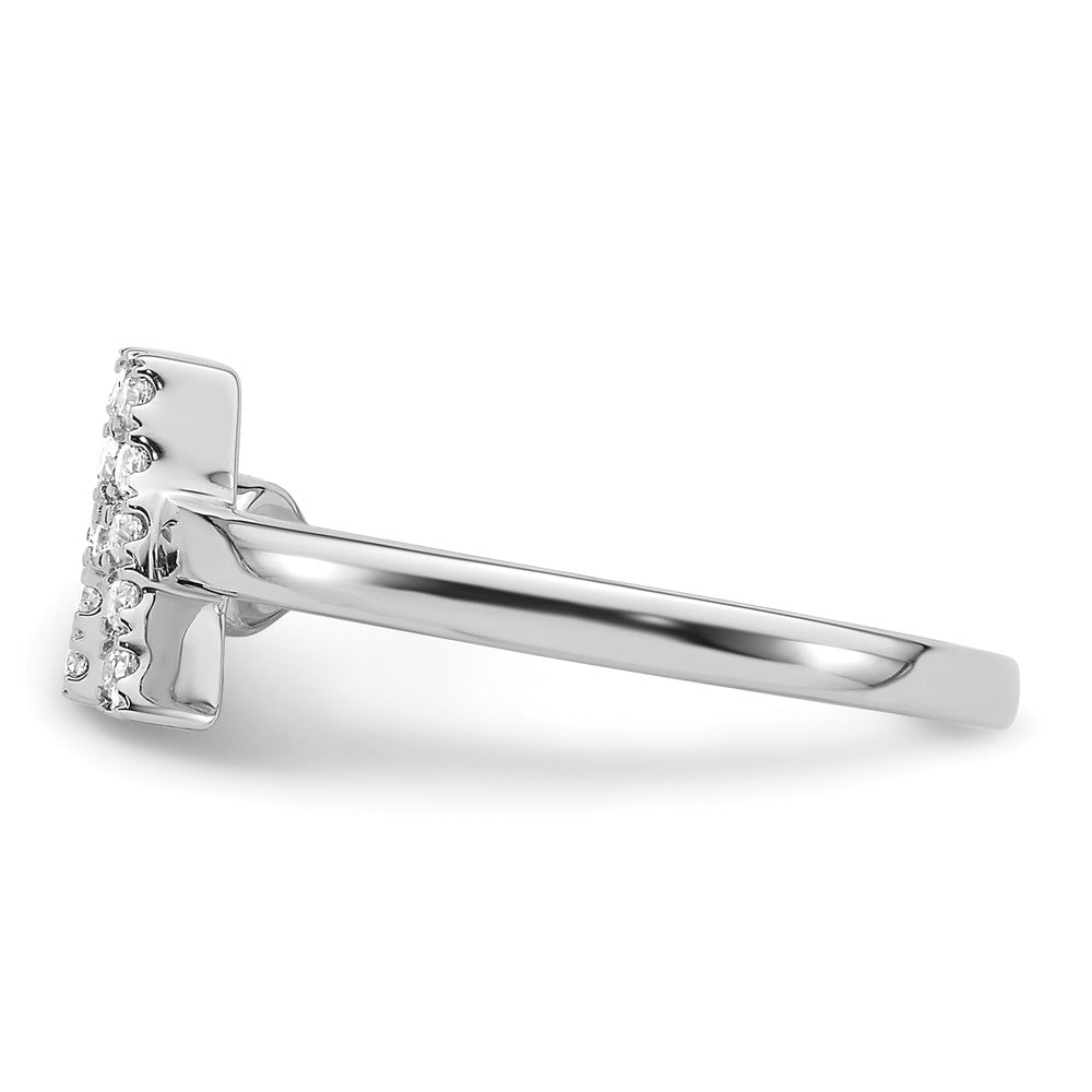 14k White Gold 1/6 carat Lab Grown Diamond VS/SI+ G+ Complete Initial A Adjustable Ring