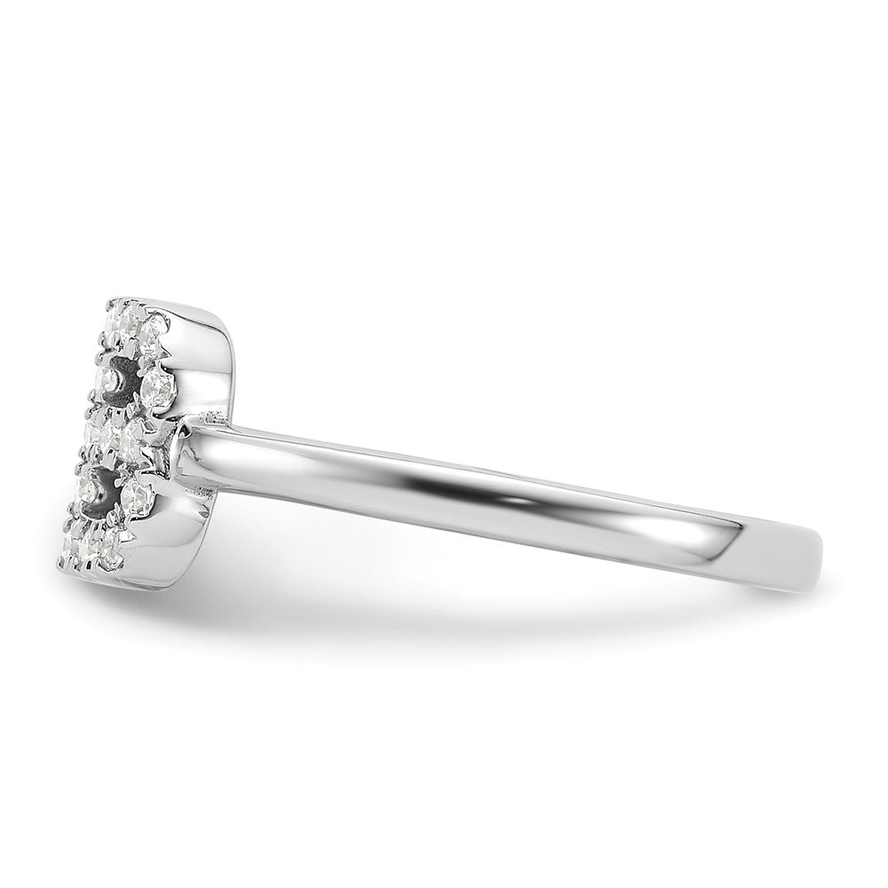 14k White Gold 1/5 carat Lab Grown Diamond VS/SI+ G+ Complete Initial B Adjustable Ring