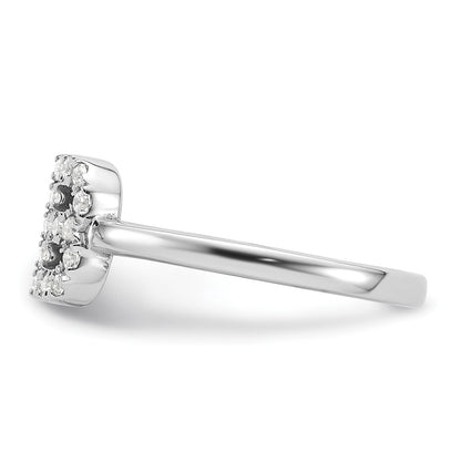 14k White Gold 1/5 carat Lab Grown Diamond VS/SI+ G+ Complete Initial B Adjustable Ring