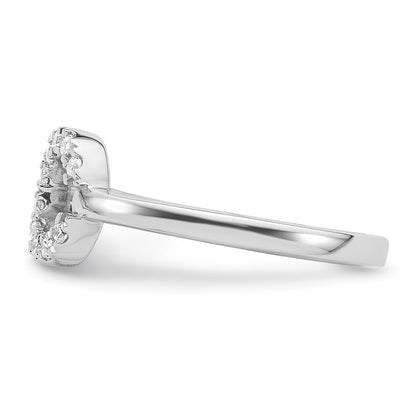 14k White Gold 1/5 carat Lab Grown Diamond VS/SI+ G+ Complete Initial C Adjustable Ring
