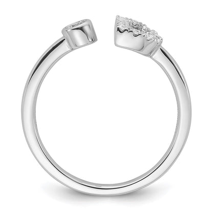 14k White Gold 1/5 carat Lab Grown Diamond VS/SI+ G+ Complete Initial D Adjustable Ring