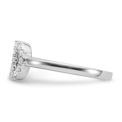 14k White Gold 1/5 carat Lab Grown Diamond VS/SI+ G+ Complete Initial D Adjustable Ring