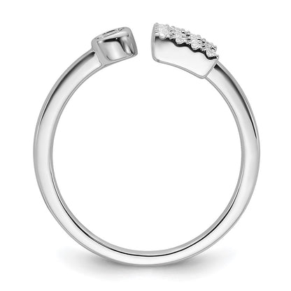 14k White Gold 1/5 carat Lab Grown Diamond VS/SI+ G+ Complete Initial E Adjustable Ring