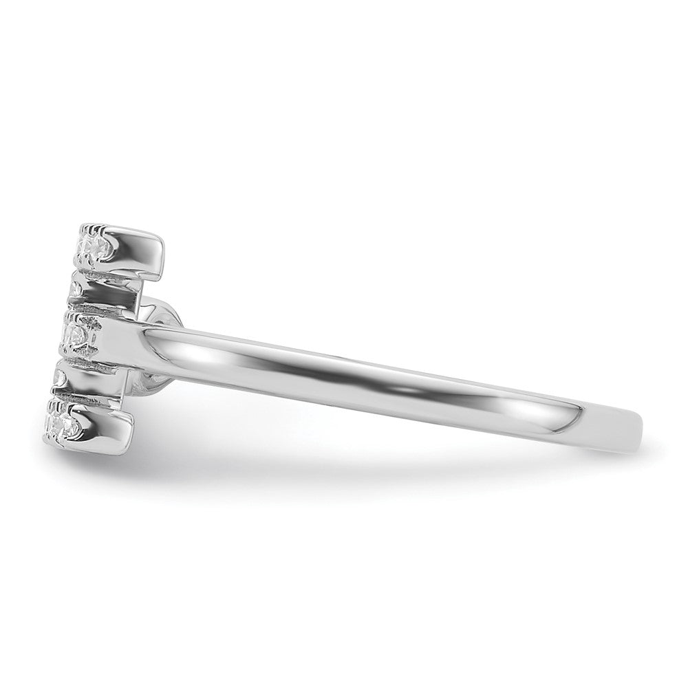 14k White Gold 1/5 carat Lab Grown Diamond VS/SI+ G+ Complete Initial E Adjustable Ring