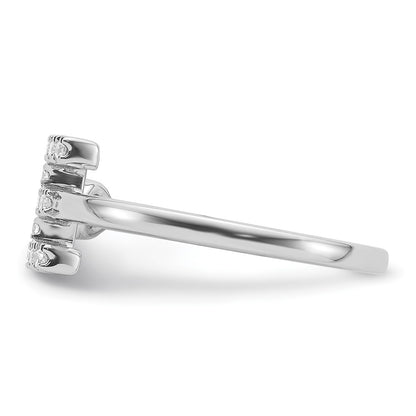 14k White Gold 1/5 carat Lab Grown Diamond VS/SI+ G+ Complete Initial E Adjustable Ring