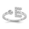 14k White Gold 1/5 carat Lab Grown Diamond VS/SI+ G+ Complete Initial E Adjustable Ring
