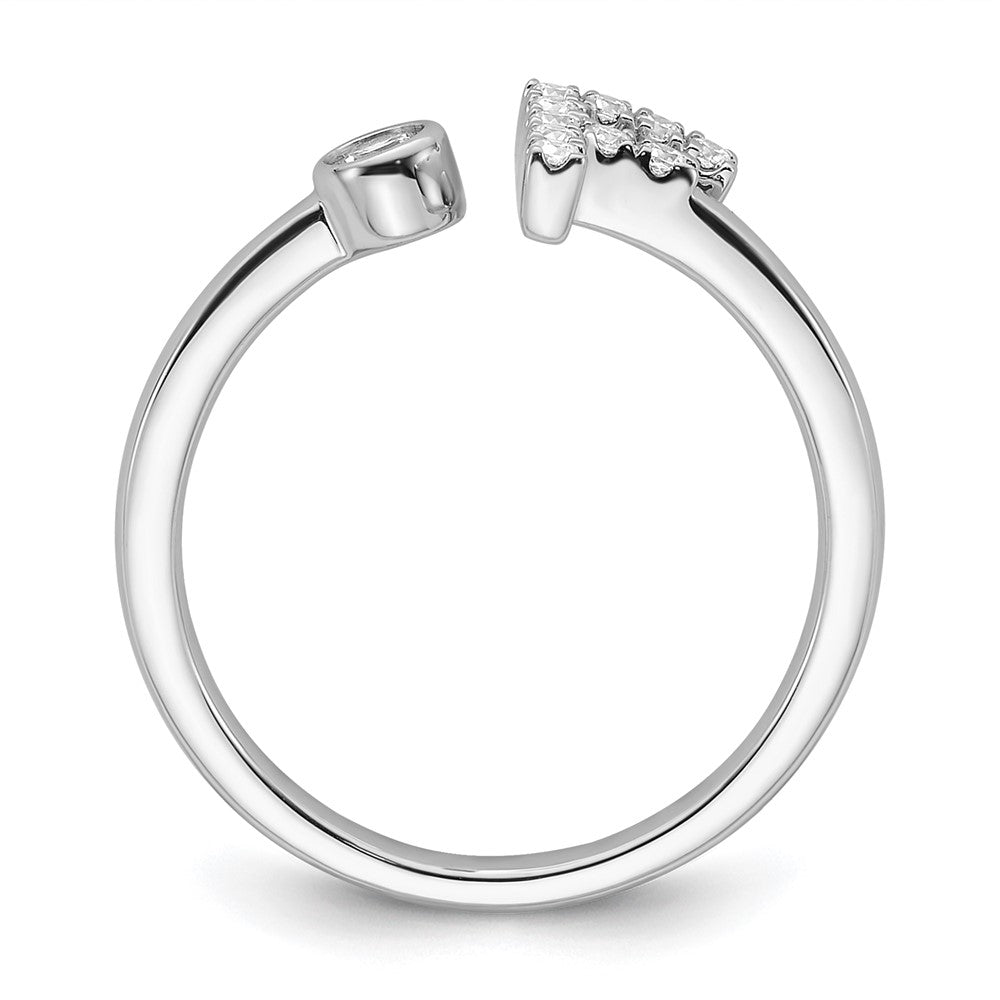 14k White Gold 1/6 carat Lab Grown Diamond VS/SI+ G+ Complete Initial F Adjustable Ring