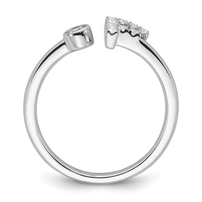 14k White Gold 1/6 carat Lab Grown Diamond VS/SI+ G+ Complete Initial F Adjustable Ring
