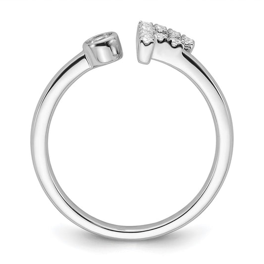 14k White Gold 1/6 carat Lab Grown Diamond VS/SI+ G+ Complete Initial F Adjustable Ring