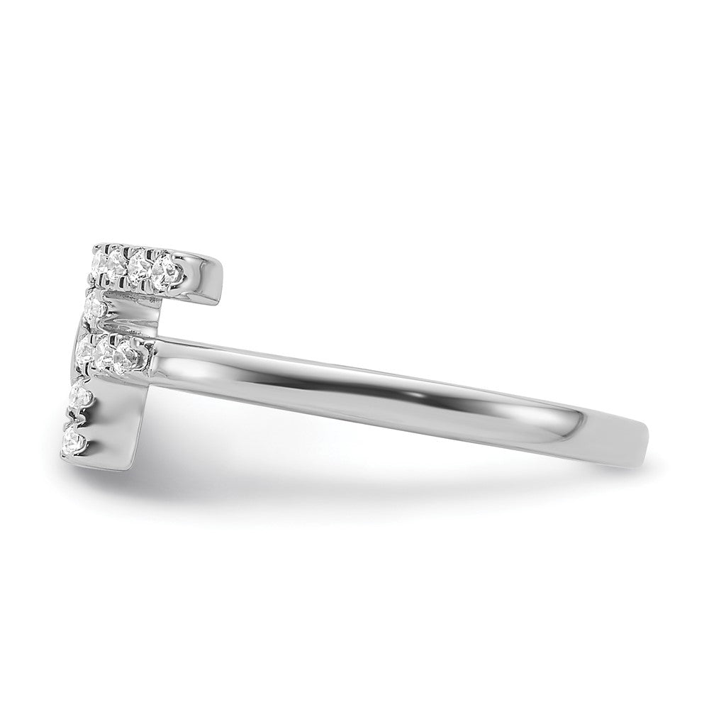 14k White Gold 1/6 carat Lab Grown Diamond VS/SI+ G+ Complete Initial F Adjustable Ring