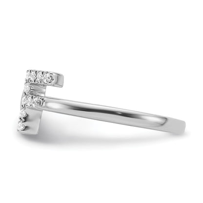 14k White Gold 1/6 carat Lab Grown Diamond VS/SI+ G+ Complete Initial F Adjustable Ring