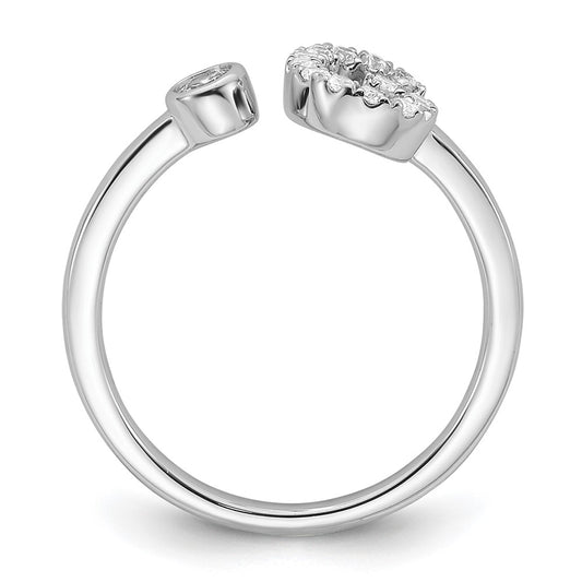 14k White Gold 1/5 carat Lab Grown Diamond VS/SI+ G+ Complete Initial G Adjustable Ring