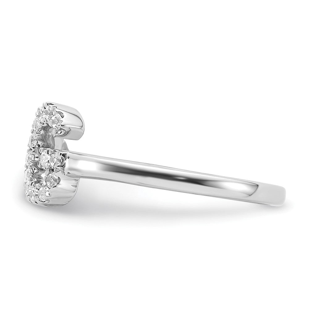 14k White Gold 1/5 carat Lab Grown Diamond VS/SI+ G+ Complete Initial G Adjustable Ring