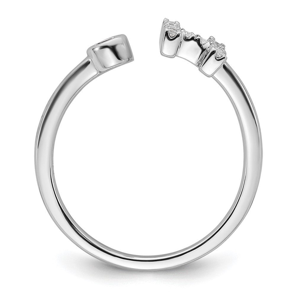 14k White Gold 1/5 carat Lab Grown Diamond VS/SI+ G+ Complete Initial H Adjustable Ring