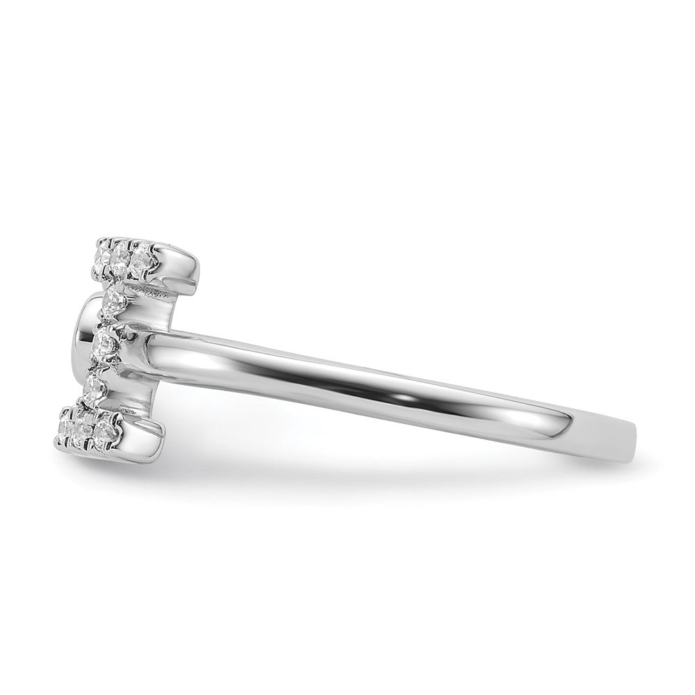 14k White Gold 1/6 carat Lab Grown Diamond VS/SI+ G+ Complete Initial I Adjustable Ring