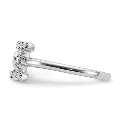 14k White Gold 1/6 carat Lab Grown Diamond VS/SI+ G+ Complete Initial I Adjustable Ring