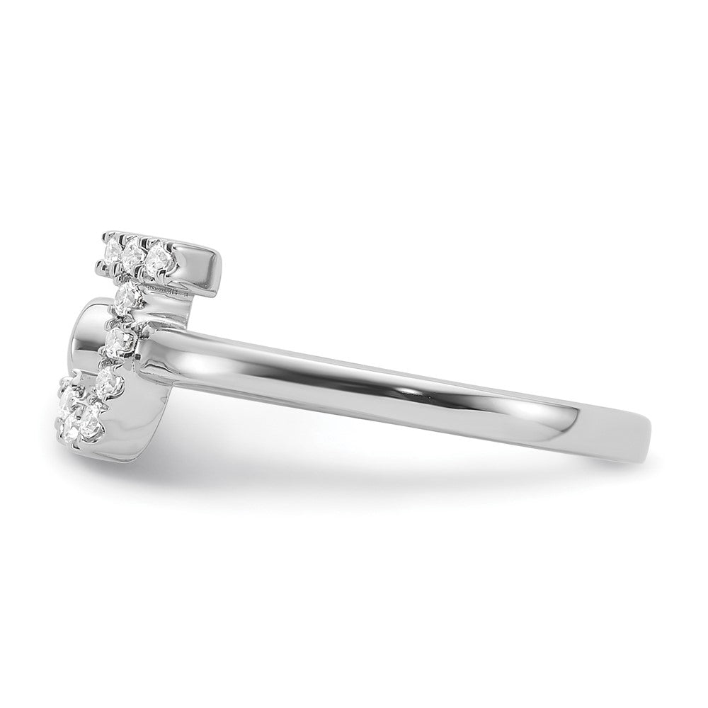 14k White Gold 1/6 carat Lab Grown Diamond VS/SI+ G+ Complete Initial J Adjustable Ring