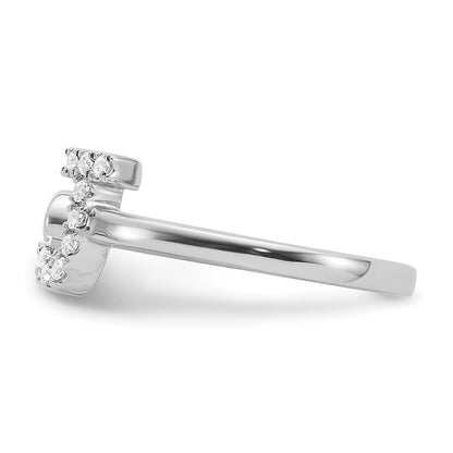 14k White Gold 1/6 carat Lab Grown Diamond VS/SI+ G+ Complete Initial J Adjustable Ring