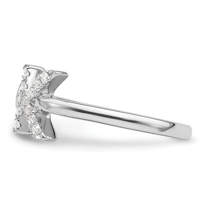 14k White Gold 1/5 carat Lab Grown Diamond VS/SI+ G+ Complete Initial K Adjustable Ring