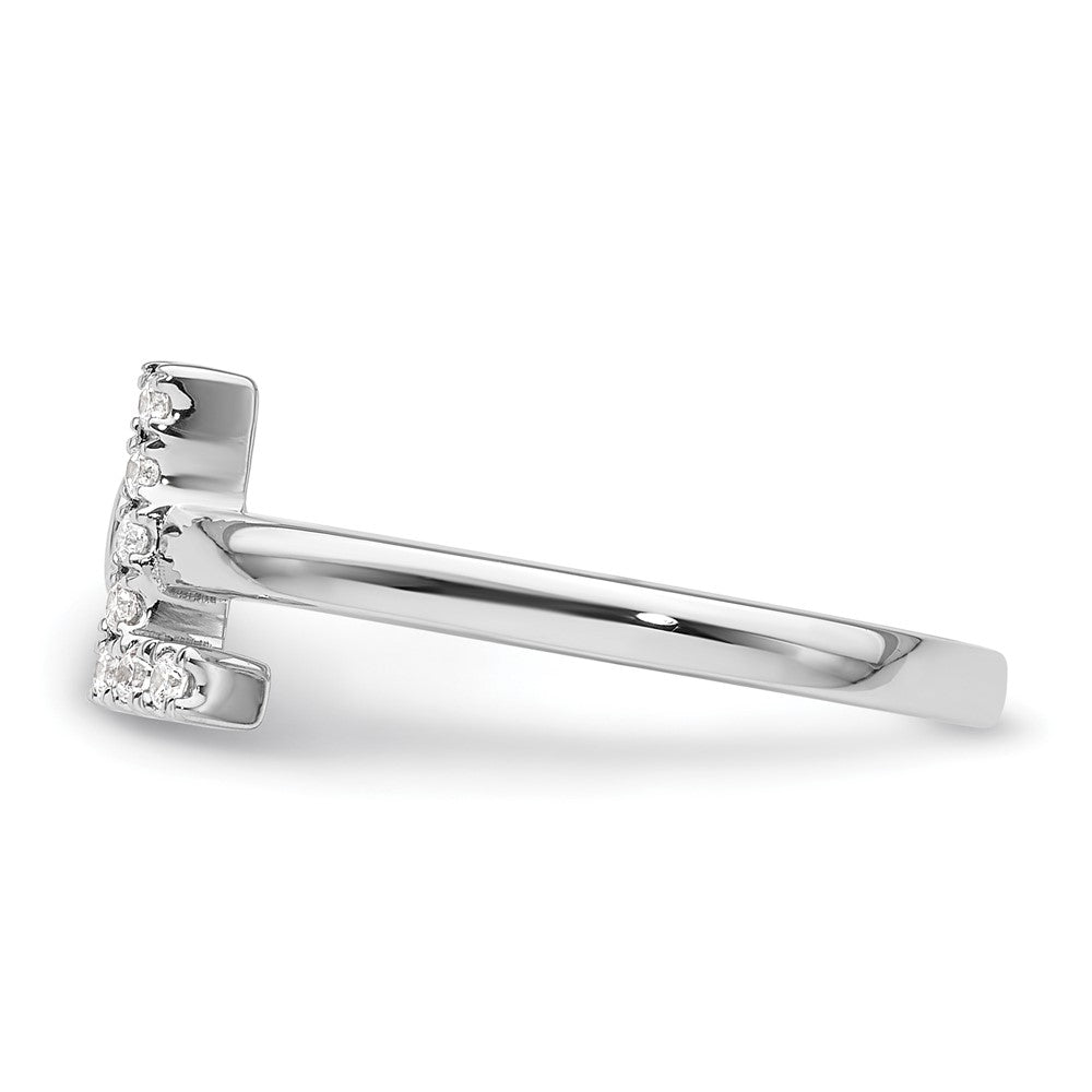 14k White Gold 1/8 carat Lab Grown Diamond VS/SI+ G+ Complete Initial L Adjustable Ring