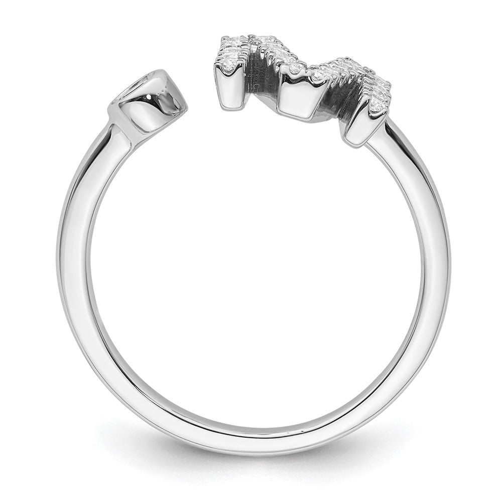 14k White Gold 1/4 carat Lab Grown Diamond VS/SI+ G+ Complete Initial M Adjustable Ring