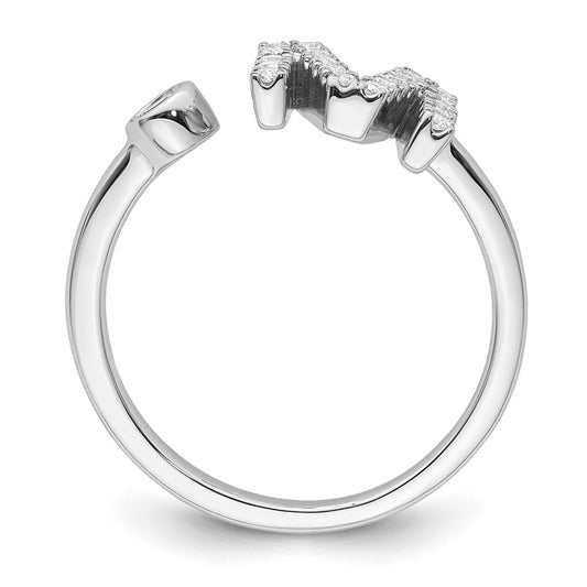 14k White Gold 1/4 carat Lab Grown Diamond VS/SI+ G+ Complete Initial M Adjustable Ring