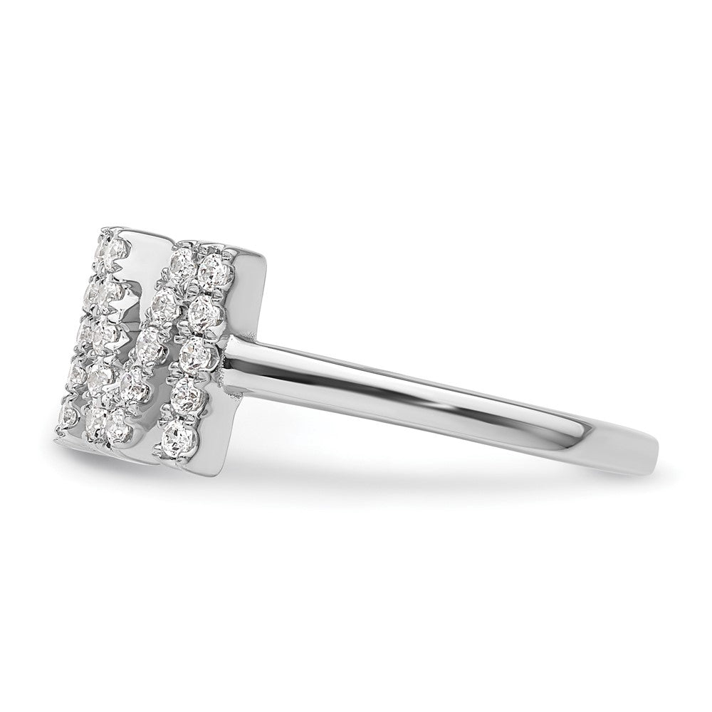 14k White Gold 1/4 carat Lab Grown Diamond VS/SI+ G+ Complete Initial M Adjustable Ring