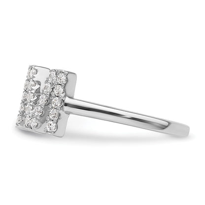 14k White Gold 1/4 carat Lab Grown Diamond VS/SI+ G+ Complete Initial M Adjustable Ring