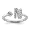 14k White Gold 1/5 carat Lab Grown Diamond VS/SI+ G+ Complete Initial N Adjustable Ring