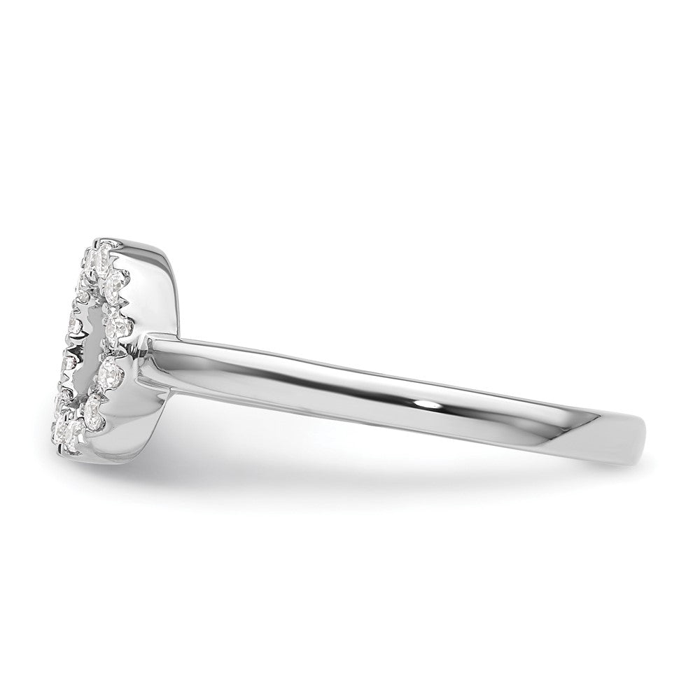 14k White Gold 1/5 carat Lab Grown Diamond VS/SI+ G+ Complete Initial O Adjustable Ring