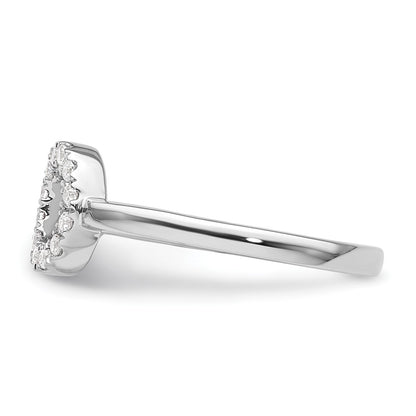 14k White Gold 1/5 carat Lab Grown Diamond VS/SI+ G+ Complete Initial O Adjustable Ring
