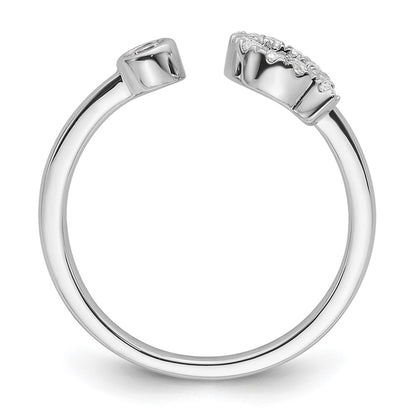 14k White Gold 1/5 carat Lab Grown Diamond VS/SI+ G+ Complete Initial Q Adjustable Ring