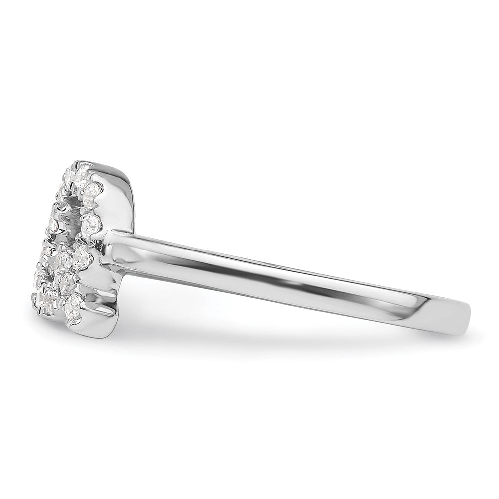 14k White Gold 1/5 carat Lab Grown Diamond VS/SI+ G+ Complete Initial Q Adjustable Ring