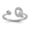 14k White Gold 1/5 carat Lab Grown Diamond VS/SI+ G+ Complete Initial Q Adjustable Ring