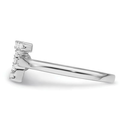 14k White Gold 1/6 carat Lab Grown Diamond VS/SI+ G+ Complete Initial T Adjustable Ring