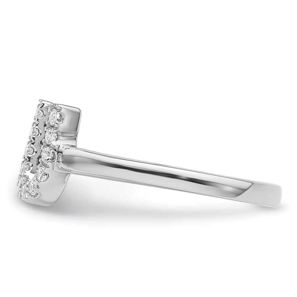 14k White Gold 1/6 carat Lab Grown Diamond VS/SI+ G+ Complete Initial U Adjustable Ring