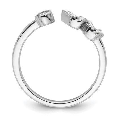 14k White Gold 1/4 carat Lab Grown Diamond VS/SI+ G+ Complete Initial W Adjustable Ring
