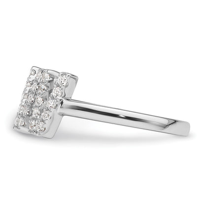 14k White Gold 1/4 carat Lab Grown Diamond VS/SI+ G+ Complete Initial W Adjustable Ring