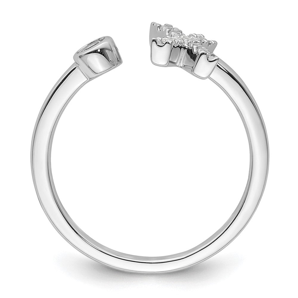 14k White Gold 1/6 carat Lab Grown Diamond VS/SI+ G+ Complete Initial X Adjustable Ring