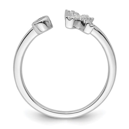 14k White Gold 1/6 carat Lab Grown Diamond VS/SI+ G+ Complete Initial X Adjustable Ring