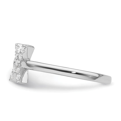 14k White Gold 1/6 carat Lab Grown Diamond VS/SI+ G+ Complete Initial X Adjustable Ring