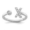 14k White Gold 1/6 carat Lab Grown Diamond VS/SI+ G+ Complete Initial X Adjustable Ring