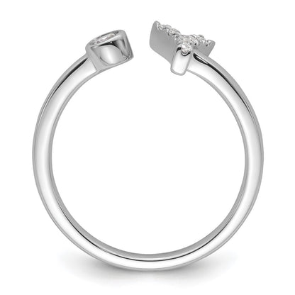 14k White Gold 1/8 carat Lab Grown Diamond VS/SI+ G+ Complete Initial Y Adjustable Ring