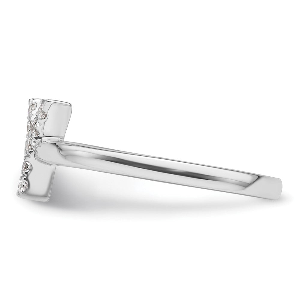 14k White Gold 1/8 carat Lab Grown Diamond VS/SI+ G+ Complete Initial Y Adjustable Ring