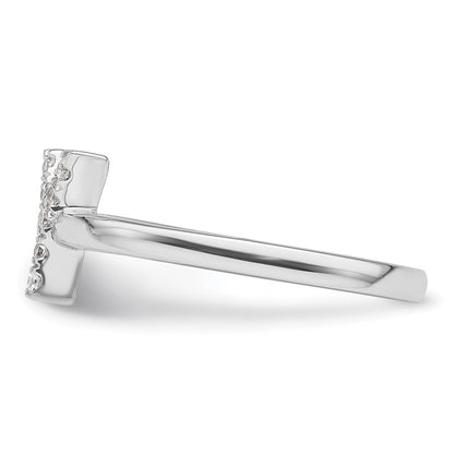 14k White Gold 1/8 carat Lab Grown Diamond VS/SI+ G+ Complete Initial Y Adjustable Ring