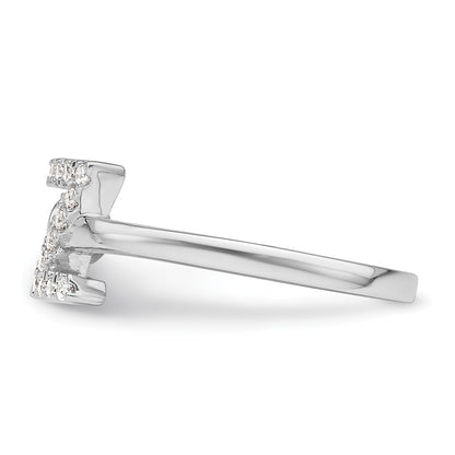 14k White Gold 1/5 carat Lab Grown Diamond VS/SI+ G+ Complete Initial Z Adjustable Ring