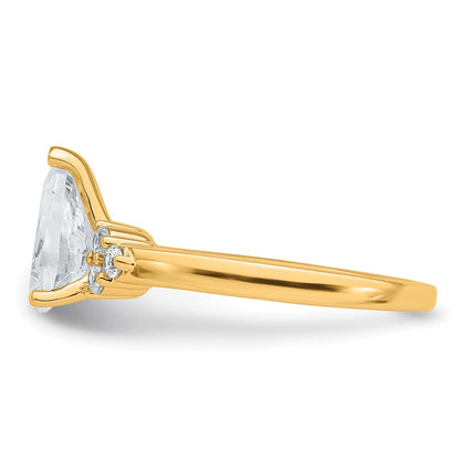 14k Yellow, w/ White Head Cert 2.64ct Pear Lab Grown VS/SI FGH Dia Complet